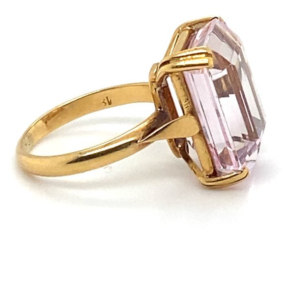 Morganite 14.35ct Solid 14K Yellow Gold Ring - Picture 5 of 8